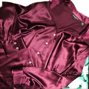 Silk long sleeve button down shirt